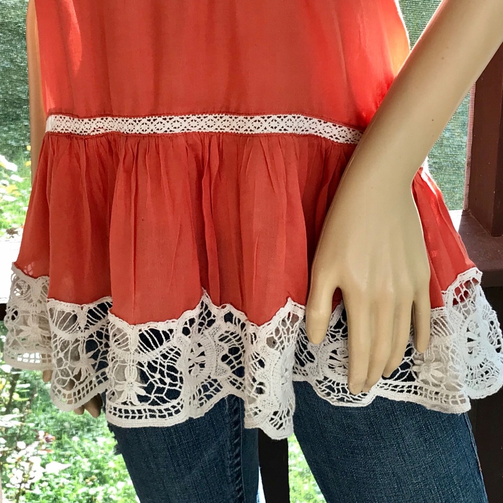 ⭐️HP⭐️MYSTREE▪️Antique Lace Boho Babydoll Tank - Picture 4 of 7